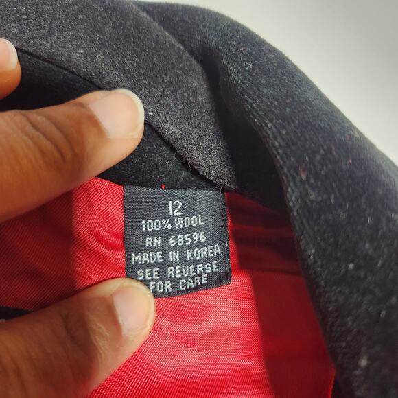 True Vintage DKNY 100% Wool Poppy Red Blazer Womens 12 90s Friends Seinfeld Coat - Picture 5 of 10